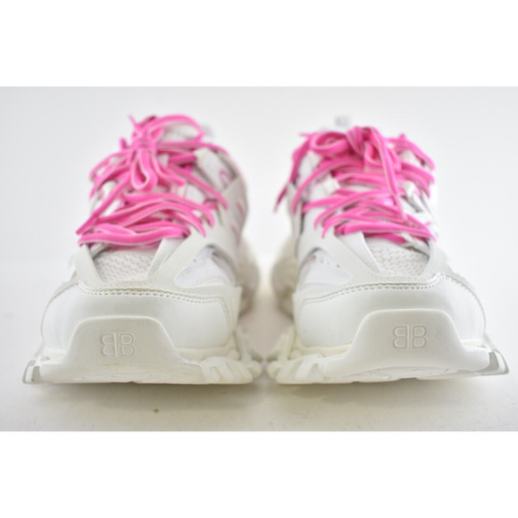 Balenciaga Track Sneaker Pink White Lace Up Tie Low Top Platform Flat Trainer 40 - Picture 6 of 12